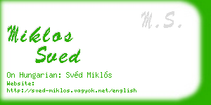 miklos sved business card